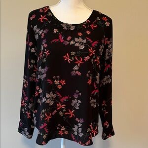 Banana Republic Black Floral Blouse